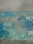 Delfines faltöredék 70x50 olaj farost